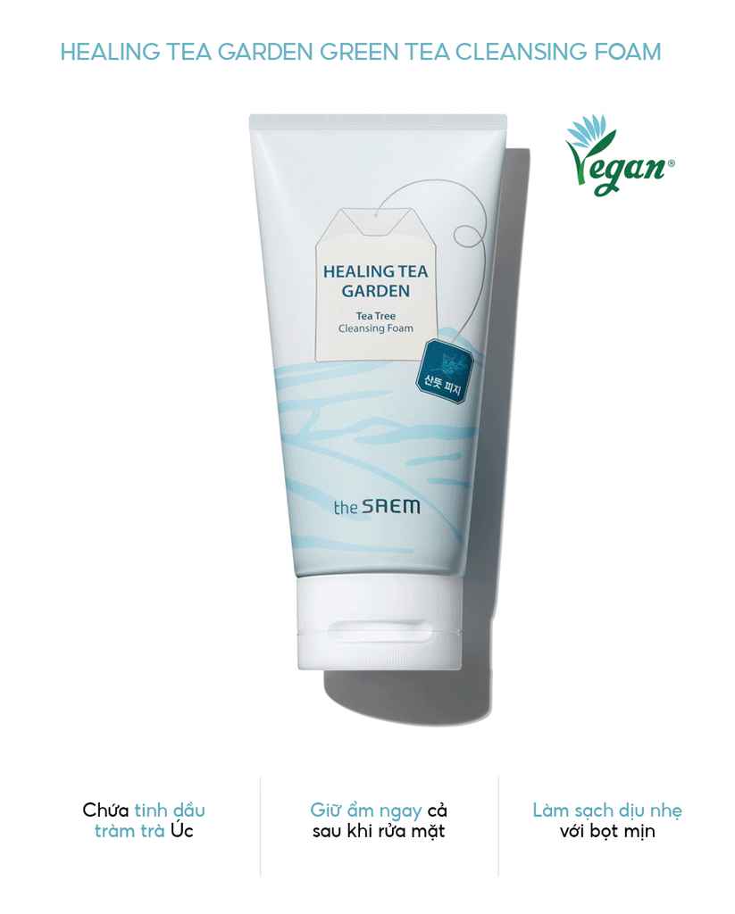 Sữa Rửa Mặt Tràm Trà THE SAEM Healing Tea Garden Tea Tree Cleansing Foam (150ml)