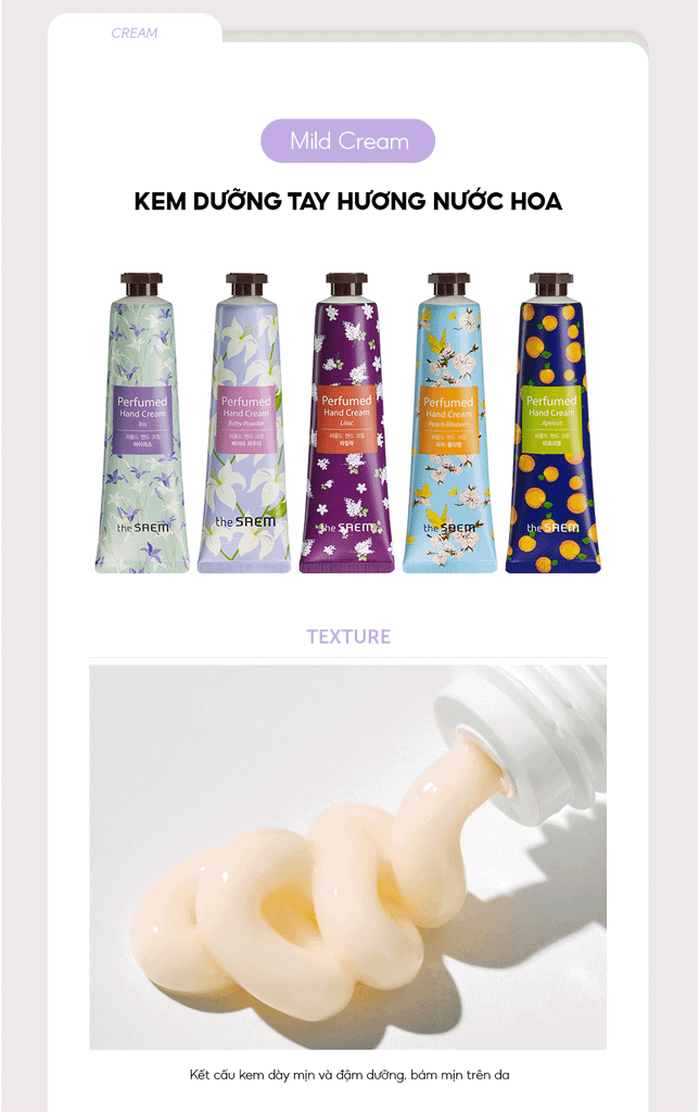 Kem Dưỡng Da Tay Hương Nước Hoa THE SAEM Perfumed Hand Cream (30ml)