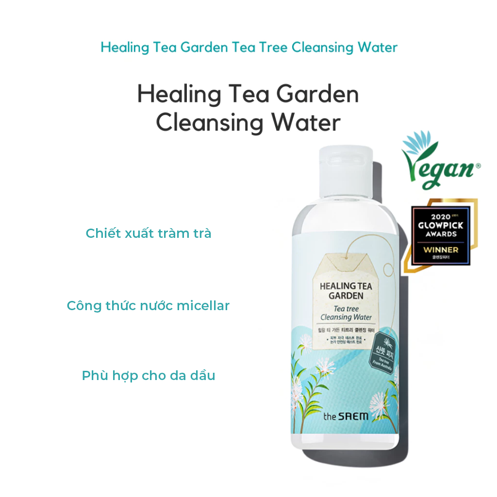 Nước tẩy trang dịu nhẹ THE SAEM Healing Tea Garden Cleansing Water