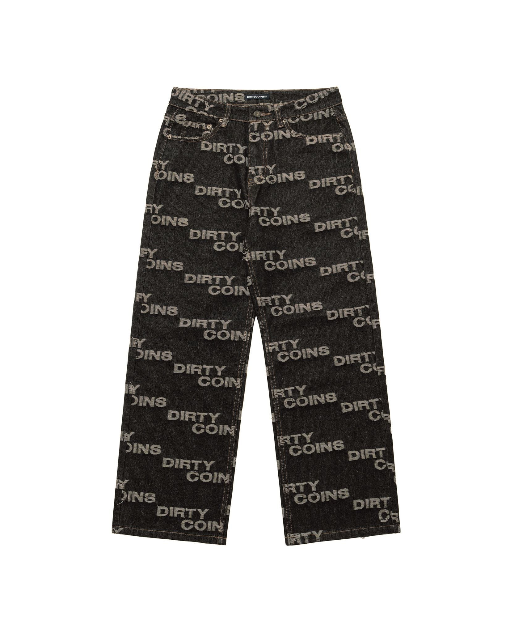  Quần dài Denim Baggy Frayed Logo 