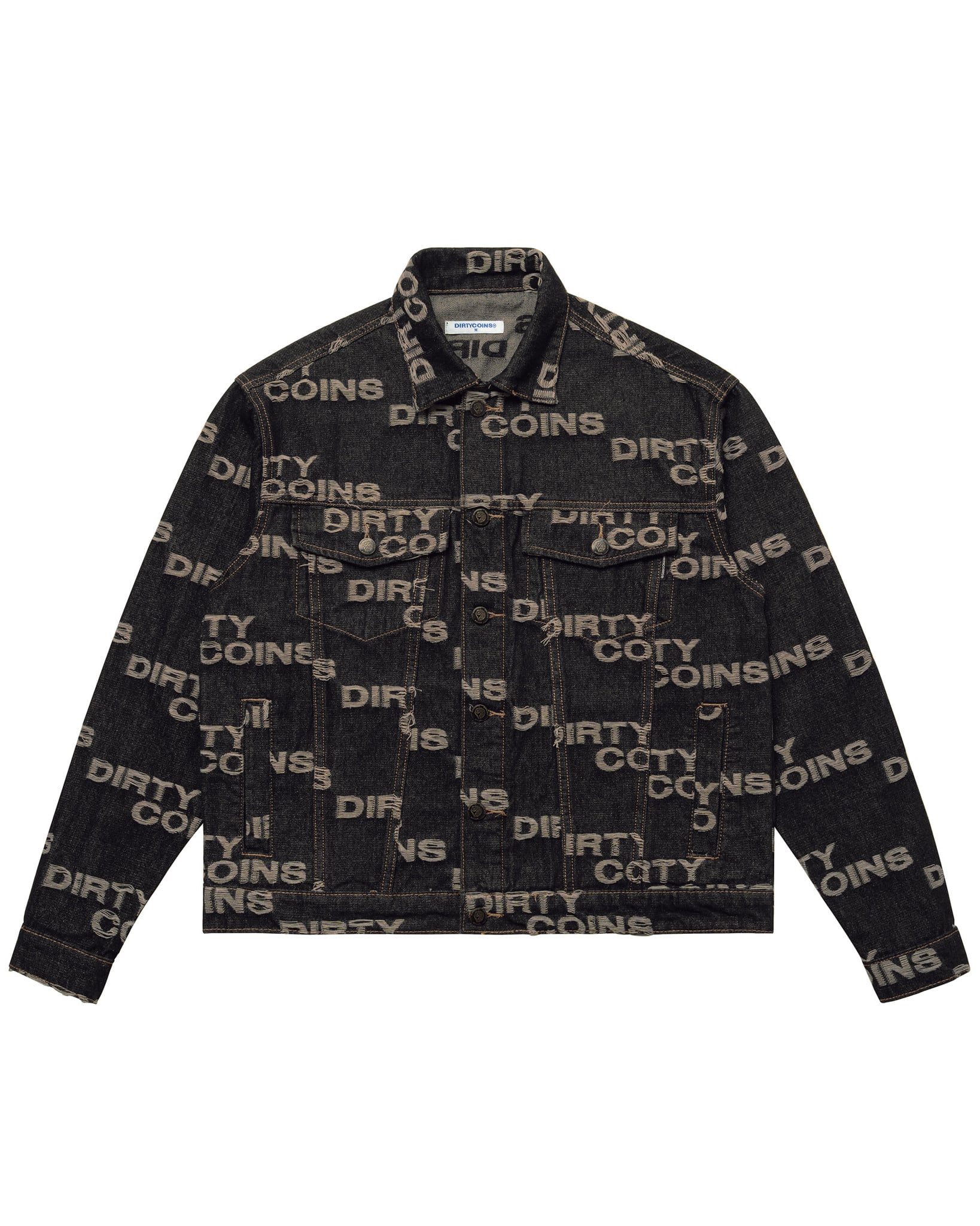 DirtyCoins Áo khoác Denim Jacket Frayed Logo