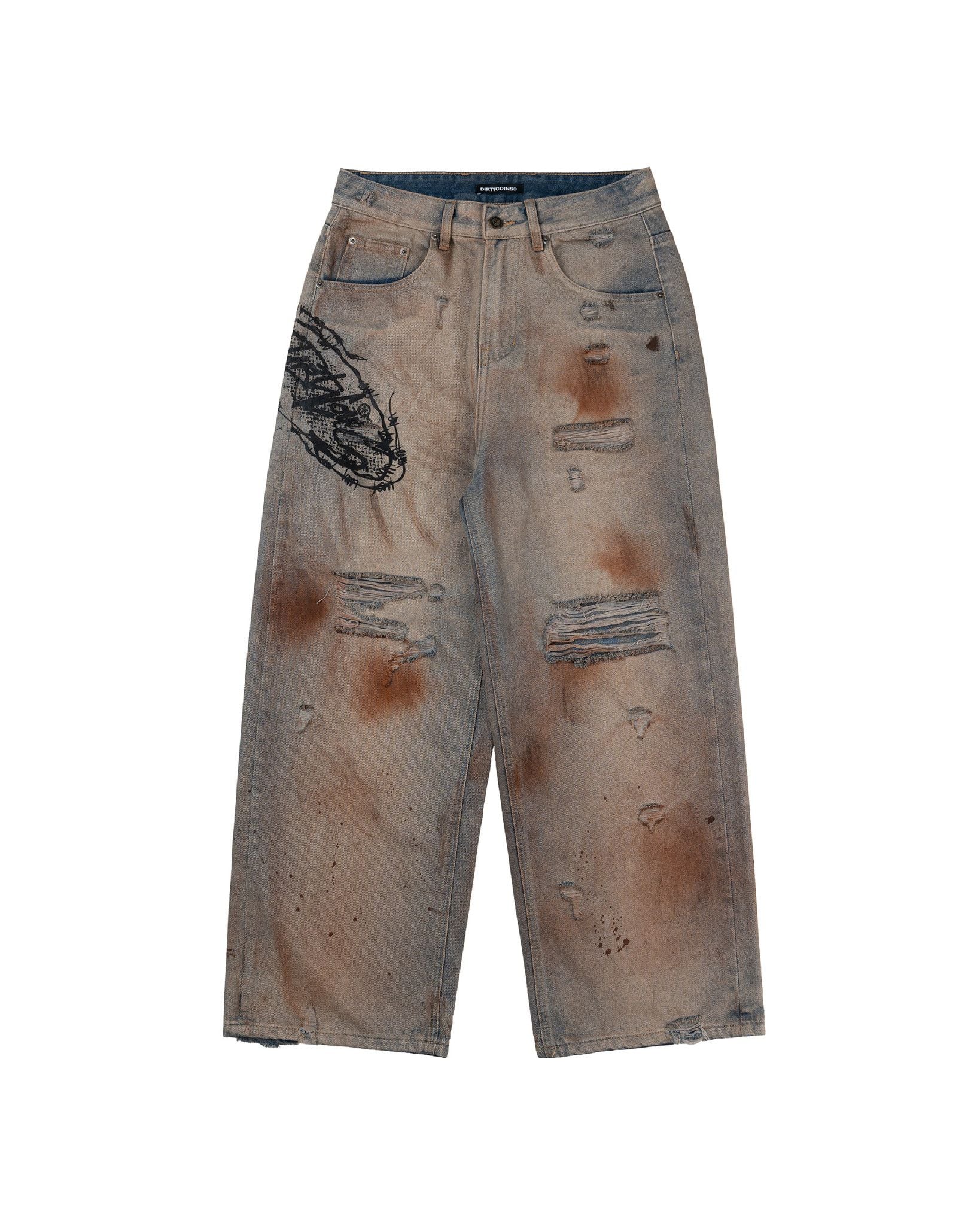  Quần dài Denim Pants Stain Distress 