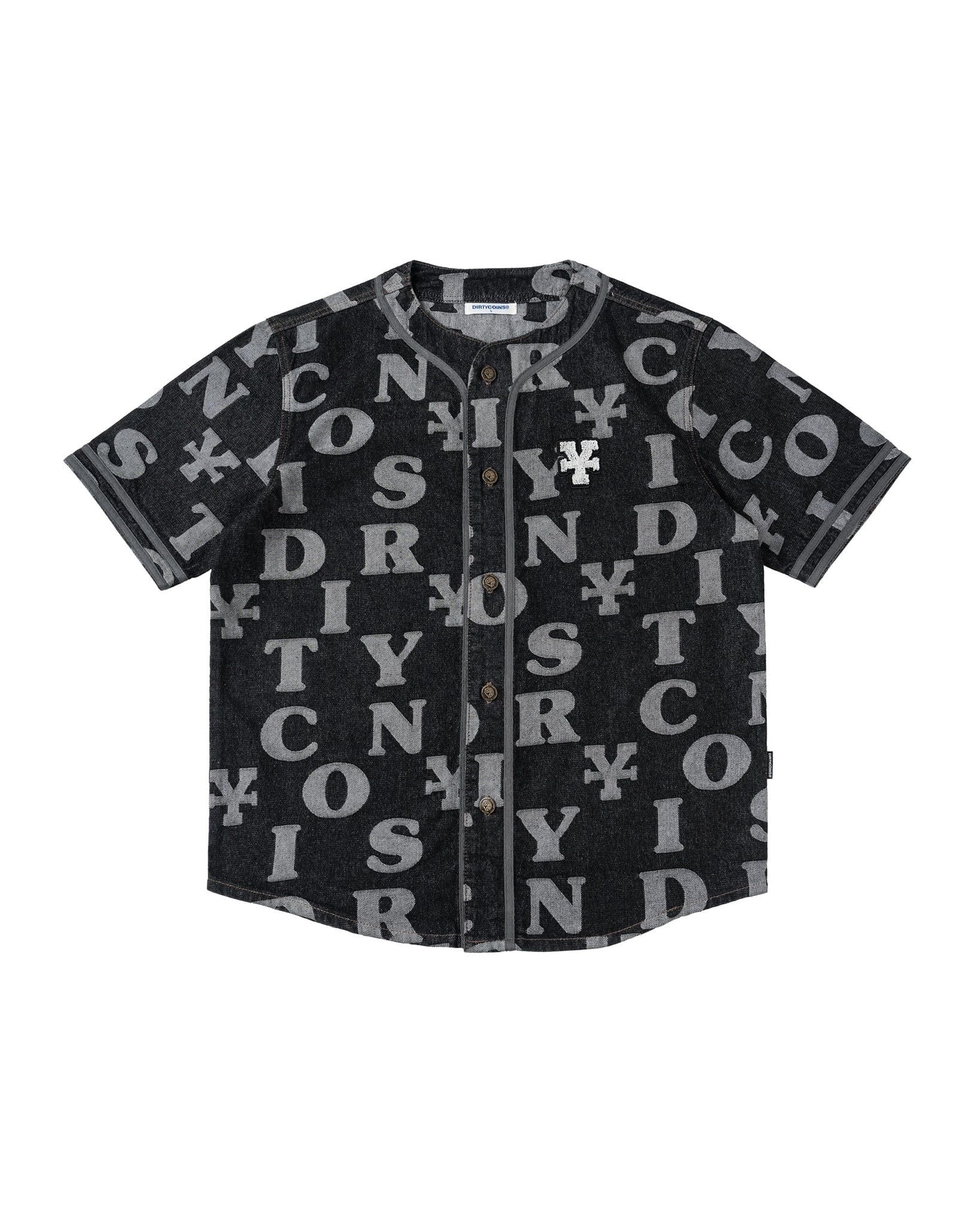  Áo Sơ Mi Letters Monogram Denim Jersey Shirt 