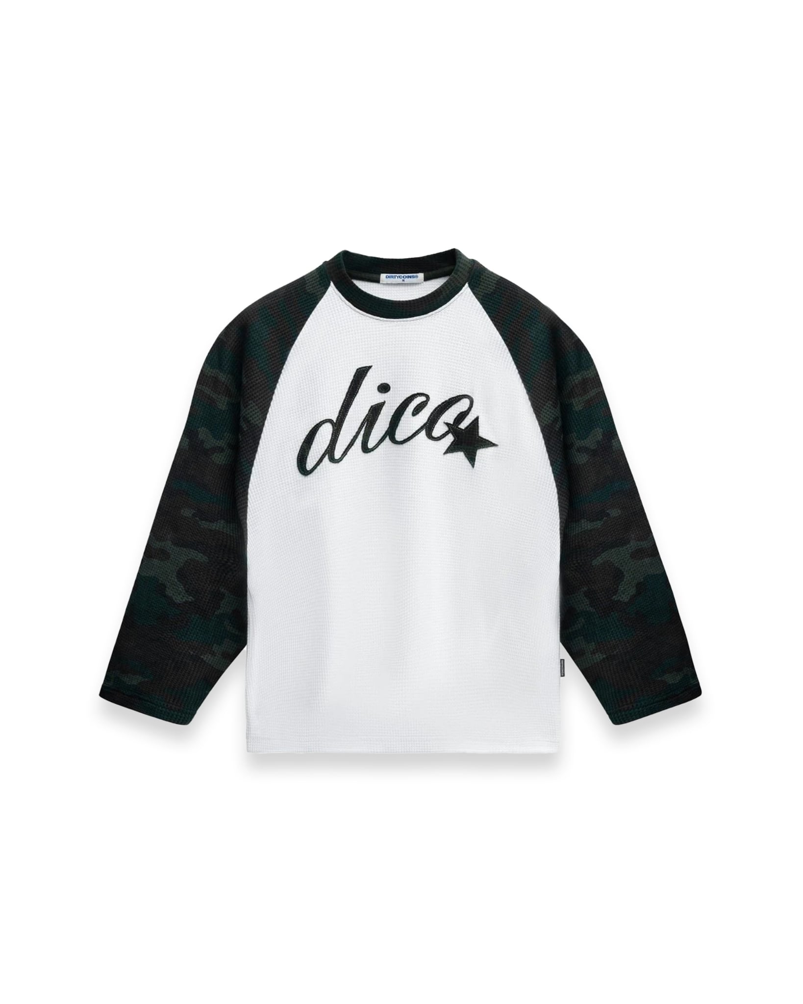 DirtyCoins Áo thun tay dài Raglan Waffle Dico Star