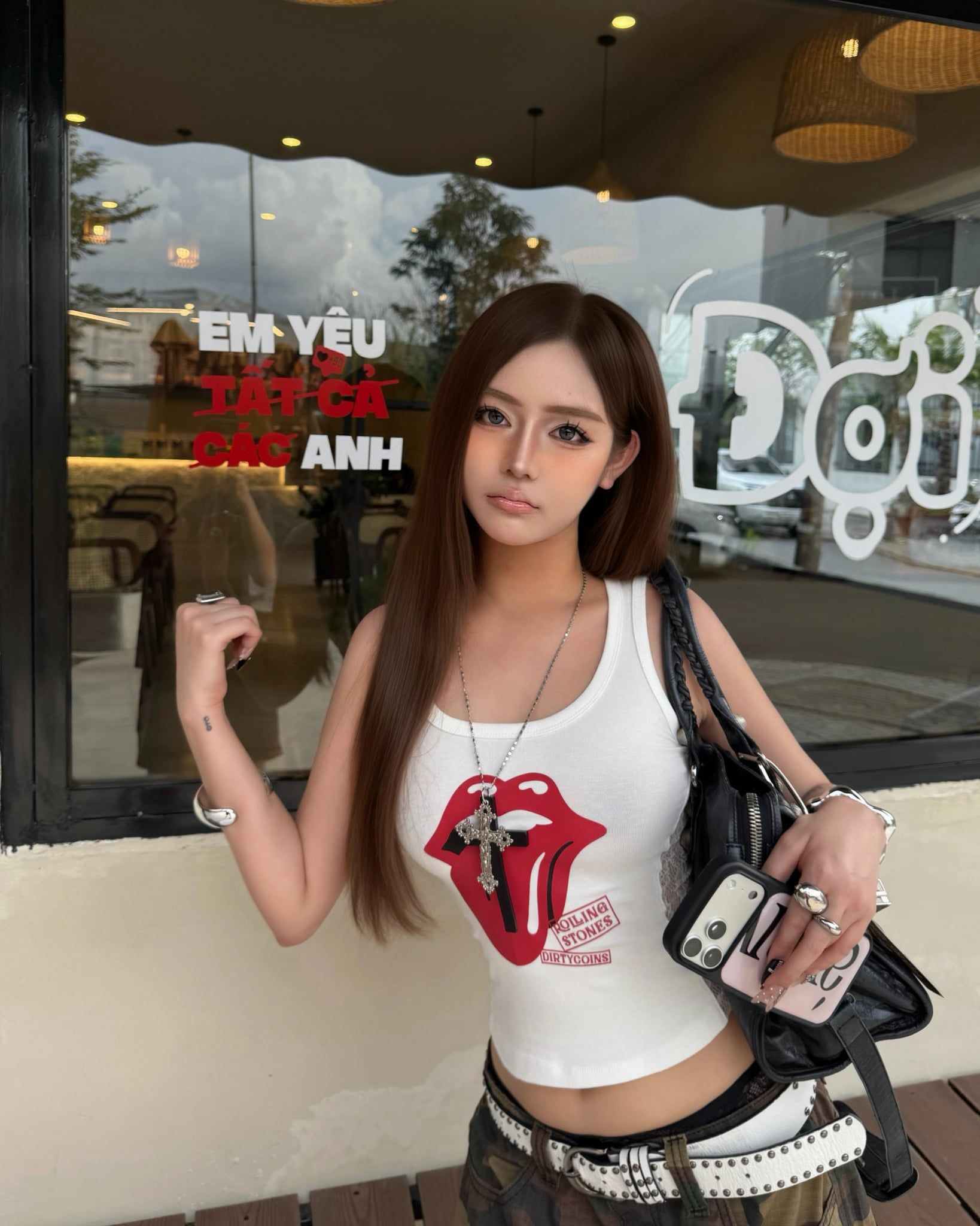  Áo Tank Top Women DCxRS Tongue Lace 