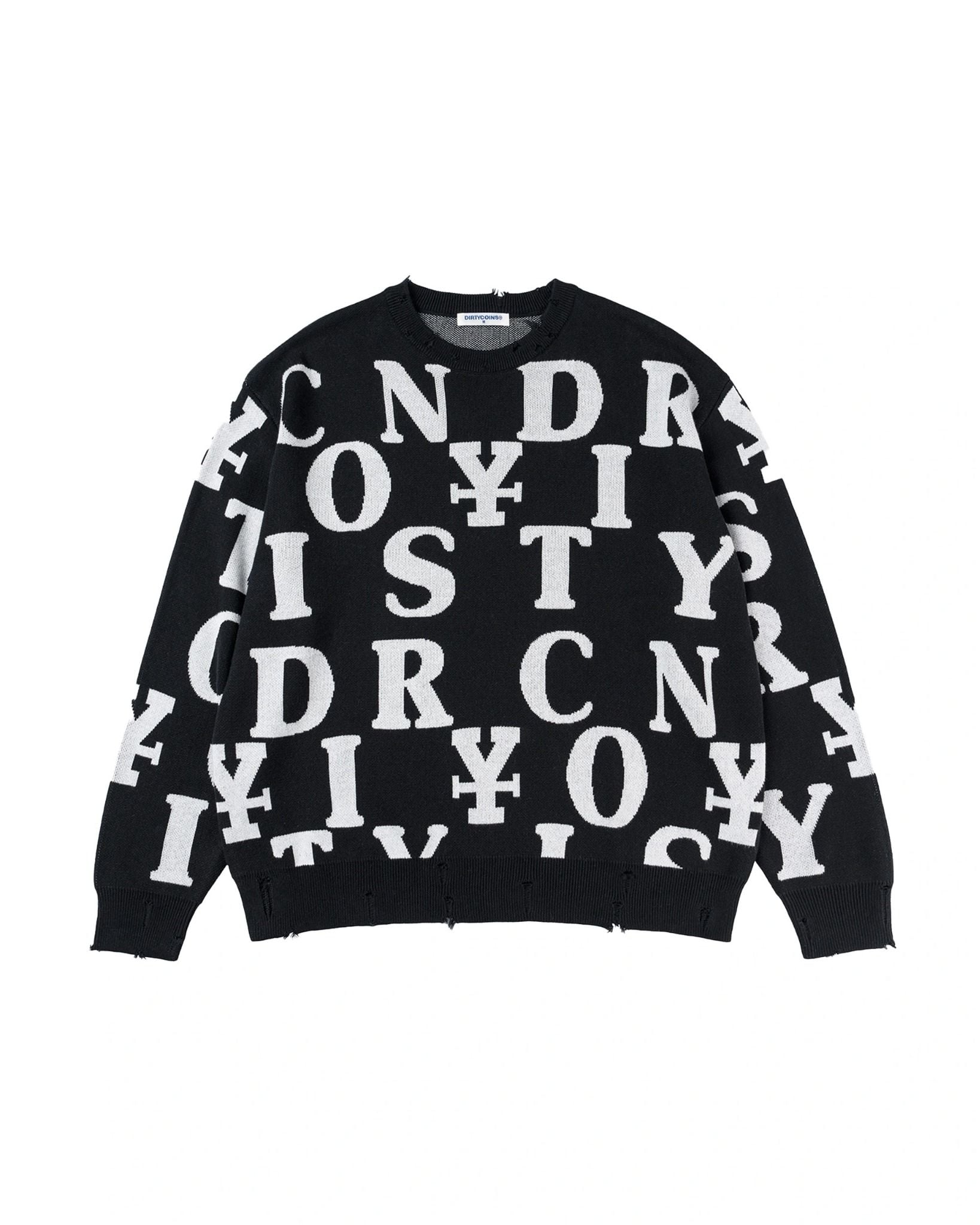  Áo dài tay Letters Monogram Knit Sweater 