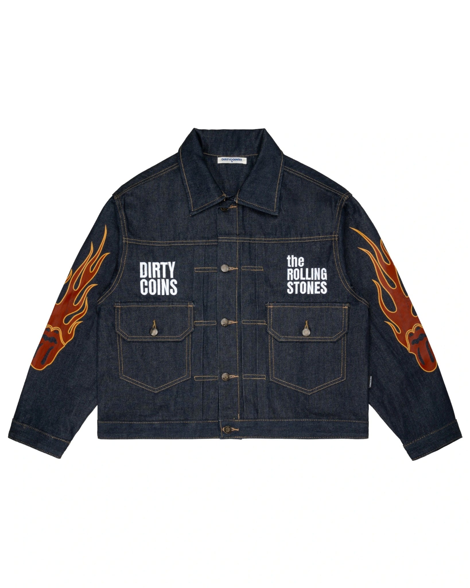 DirtyCoins Áo Khoác Denim Boxy DCxRS Flame Raw