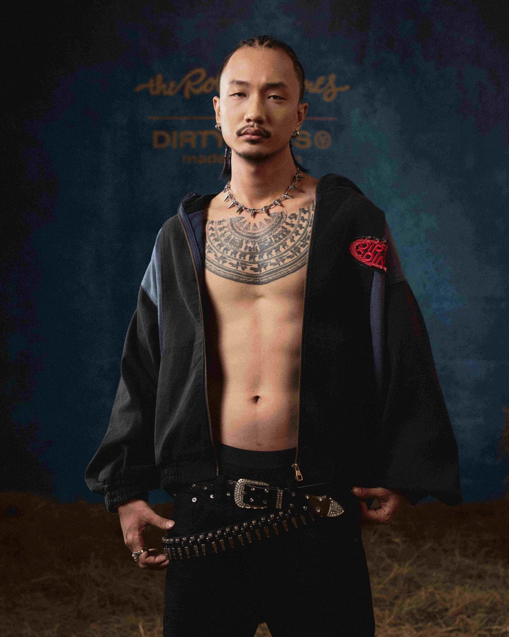  Áo khoác Hooded Denim DCxRS Patch 