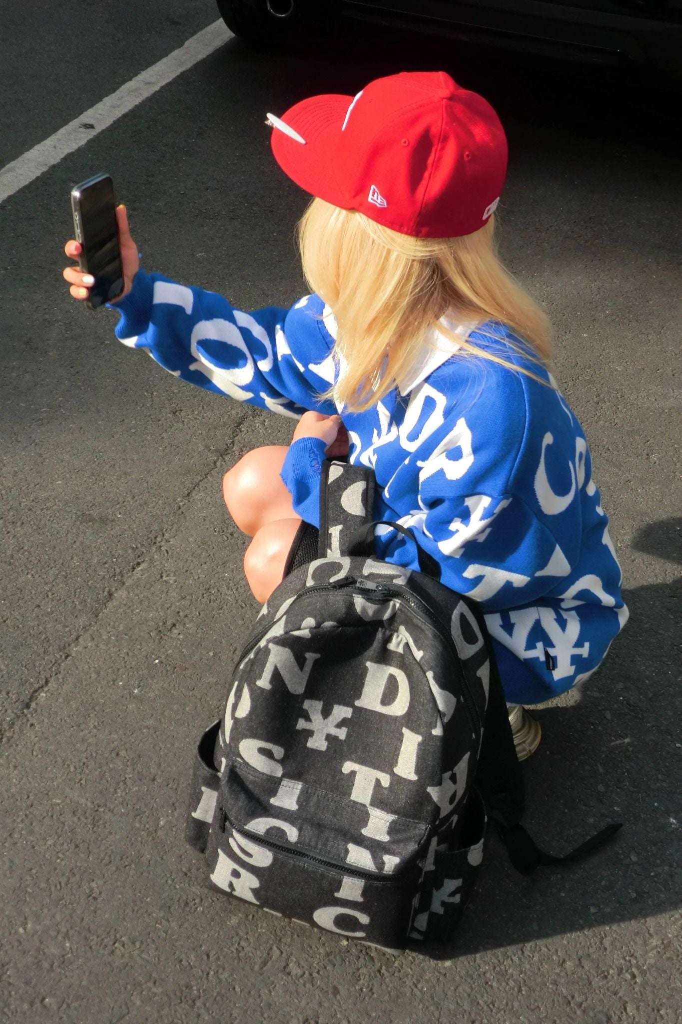  Ba Lô Letters Monogram Denim Backpack 