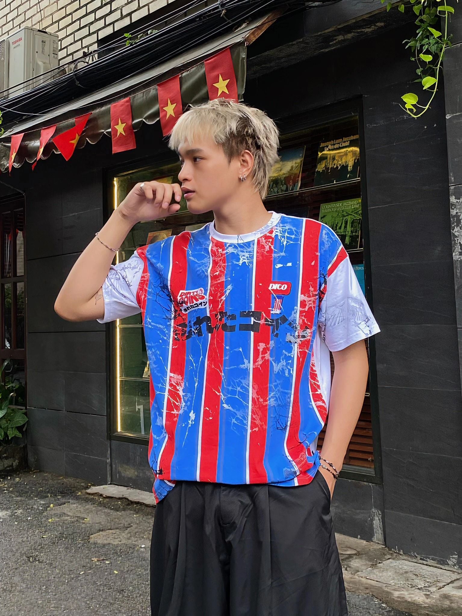  Áo Thun DirtyCoins Striped Destroy All Print 