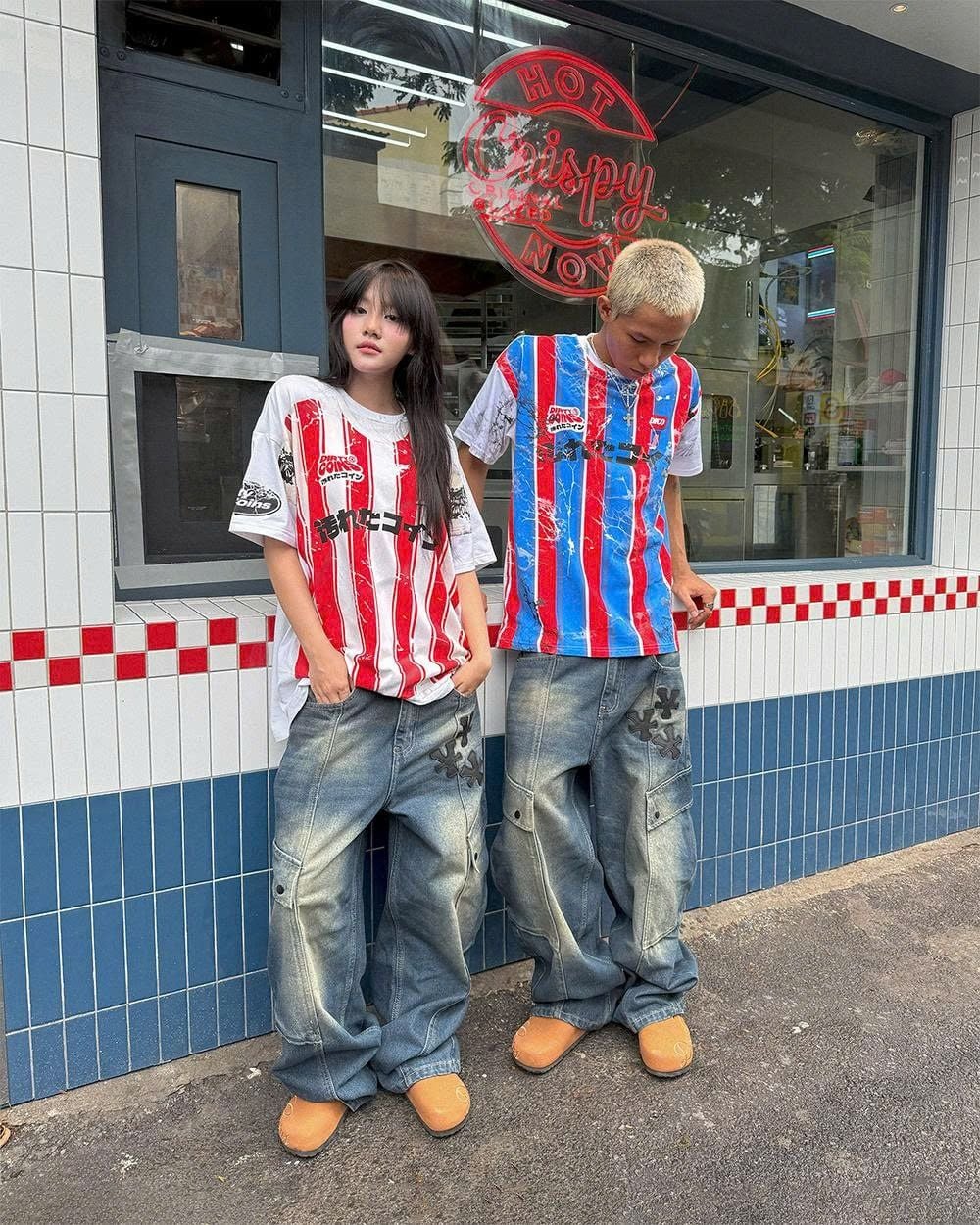  Áo Thun DirtyCoins Stripe Tee Trompe Loeil Print 