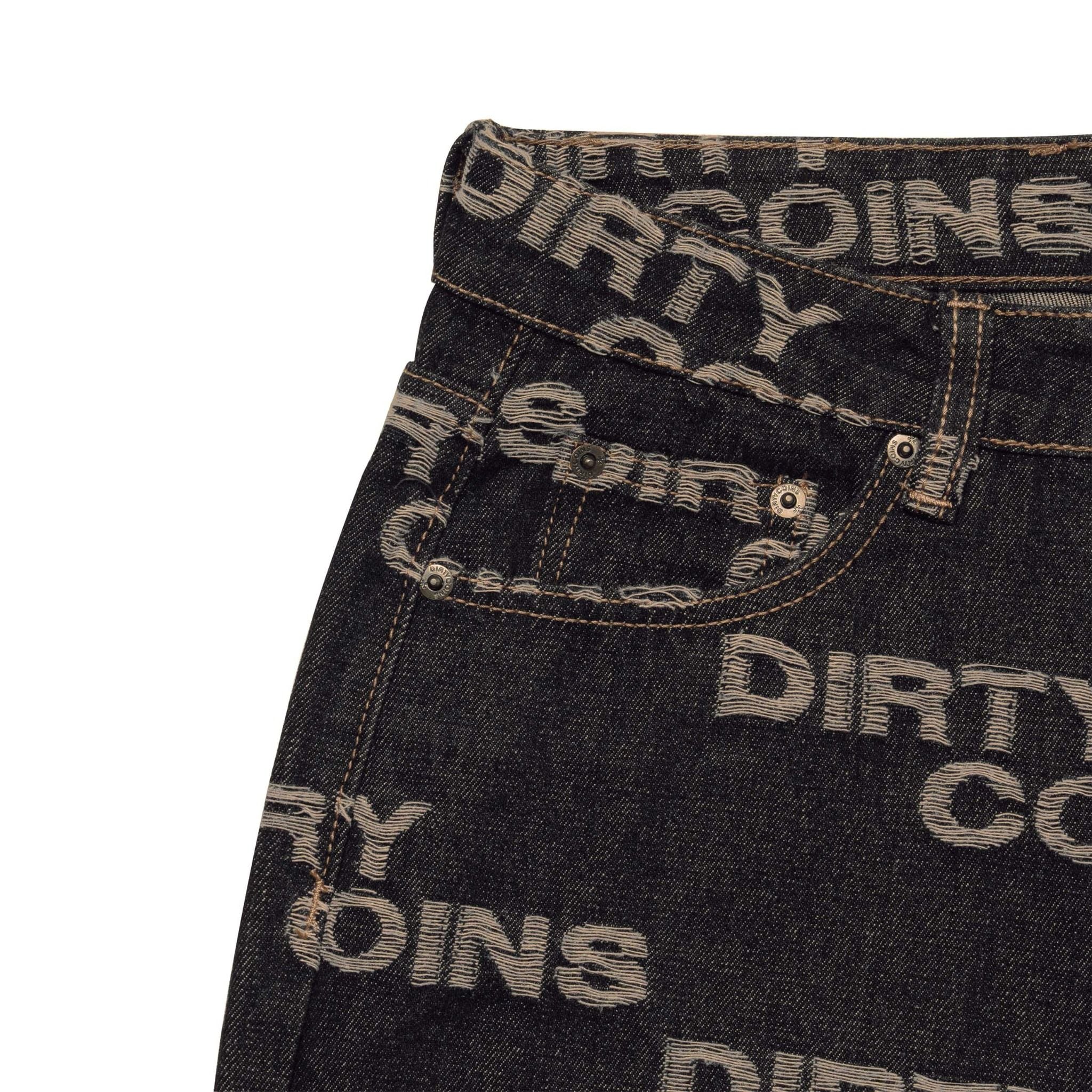  Quần dài Denim Baggy Frayed Logo 