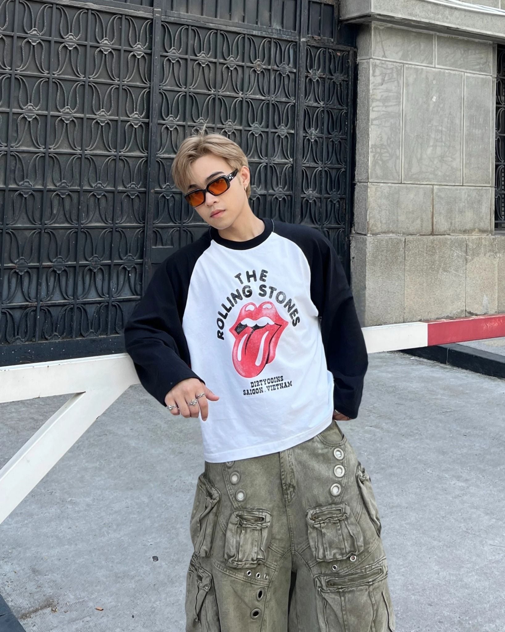  Áo Thun Tay Dài Raglan DCxRS Faded Print 