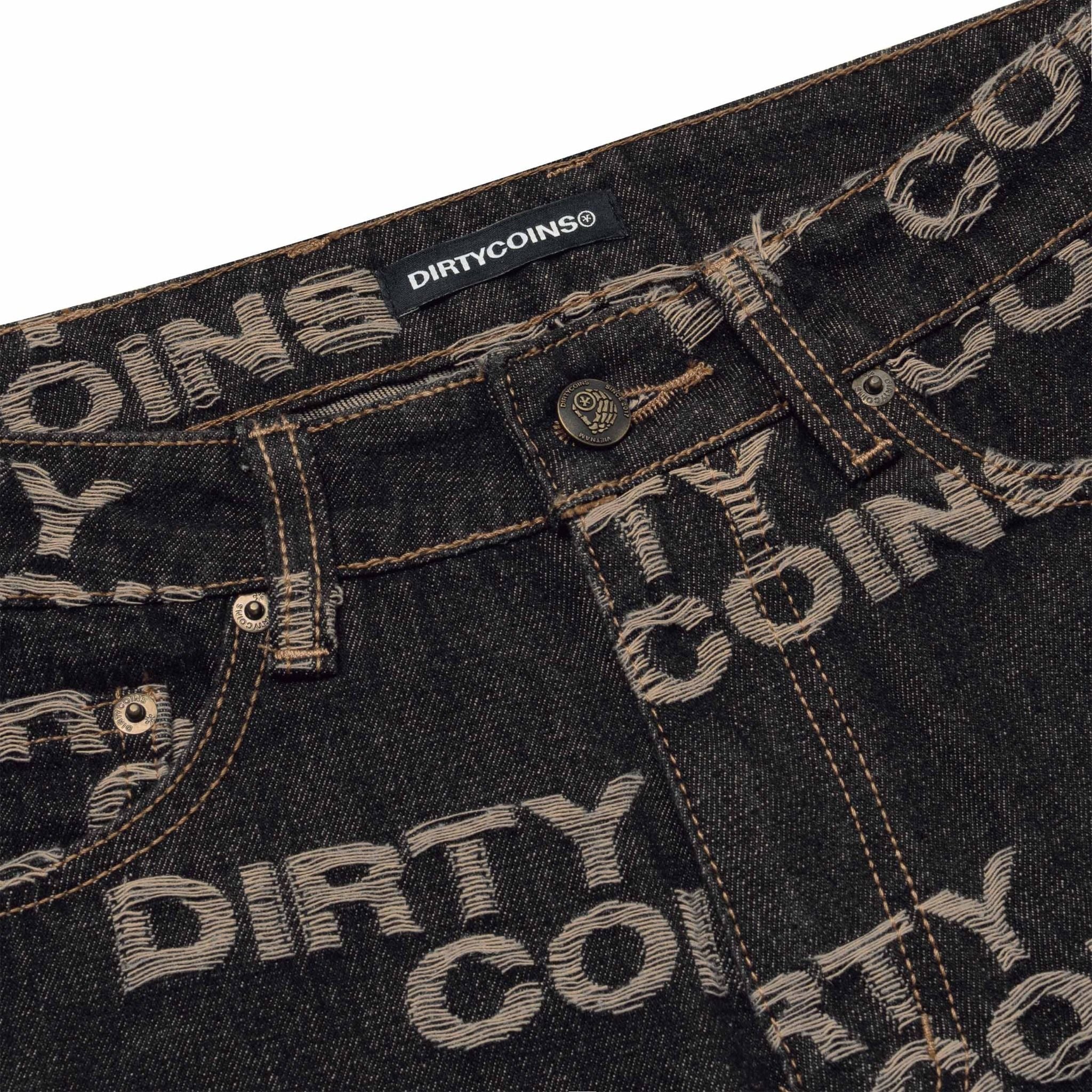  Quần dài Denim Baggy Frayed Logo 