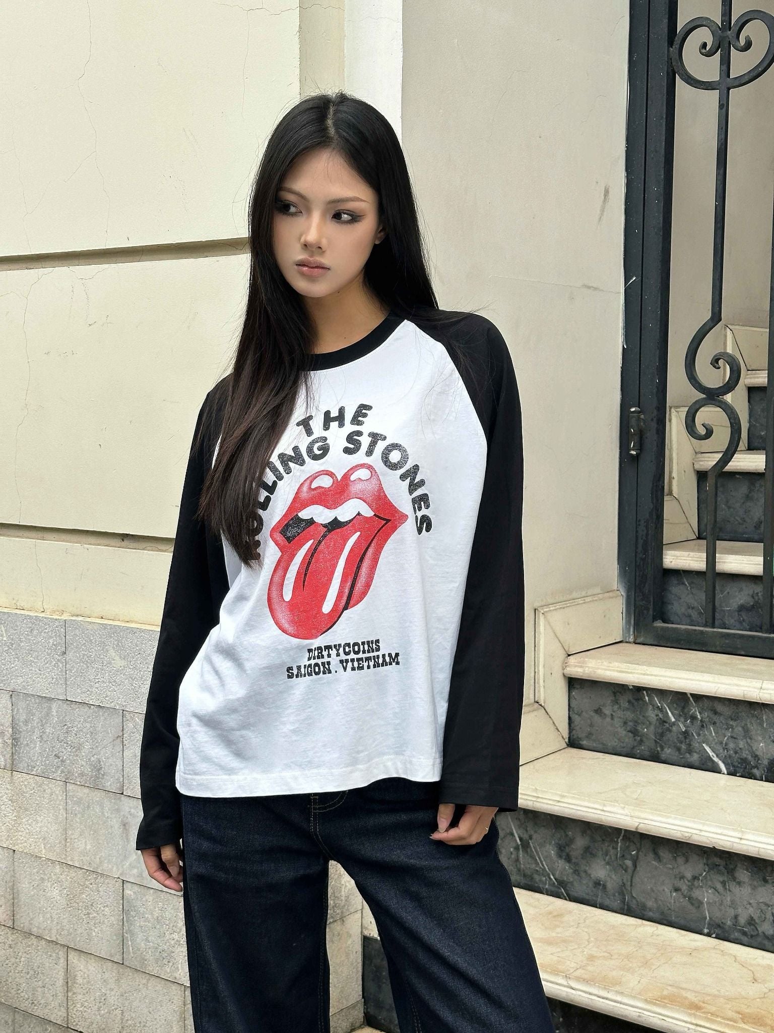  Áo Thun Tay Dài Raglan DCxRS Faded Print 