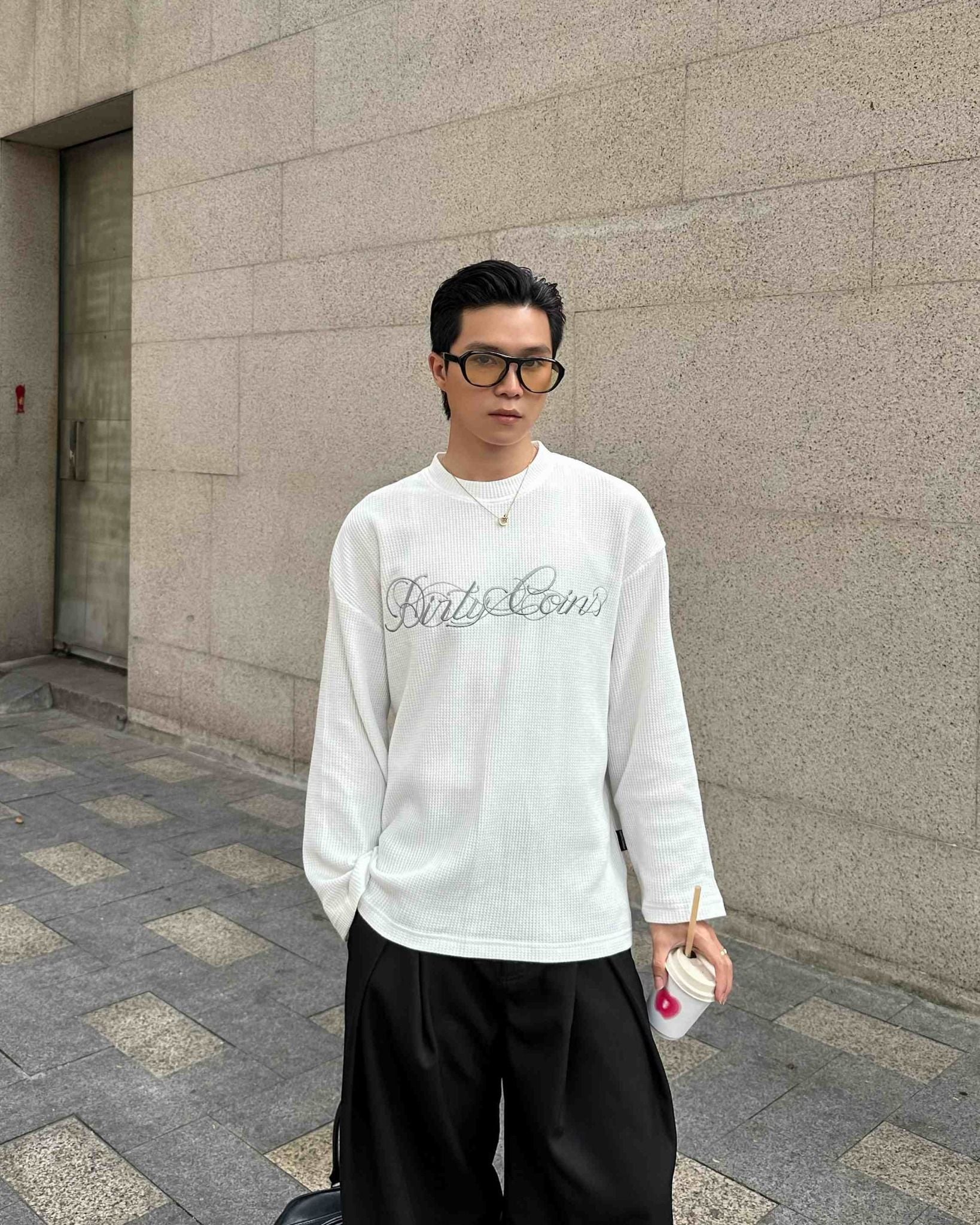  Áo Thun Tay Dài Waffle DirtyCoins Script 