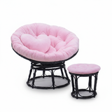  Đôn để chân ghế lười tròn papasan khung thép sơn tĩnh điện giả mây kèm đệm ngồi tròn - Minh Phát Furniture đôn  ghế 