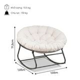  Papasan bập bênh Minh Phát 2026 lắp ráp tiện lợi khung thép mạ kẽm sơn tĩnh điện, đệm vải kaki bông bi, ghế decor, ghế thư giãn, ghế bập bênh 