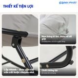  Papasan bập bênh Minh Phát 2026 lắp ráp tiện lợi khung thép mạ kẽm sơn tĩnh điện, đệm vải kaki bông bi, ghế decor, ghế thư giãn, ghế bập bênh 