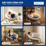  Papasan bập bênh Minh Phát 2026 lắp ráp tiện lợi khung thép mạ kẽm sơn tĩnh điện, đệm vải kaki bông bi, ghế decor, ghế thư giãn, ghế bập bênh 