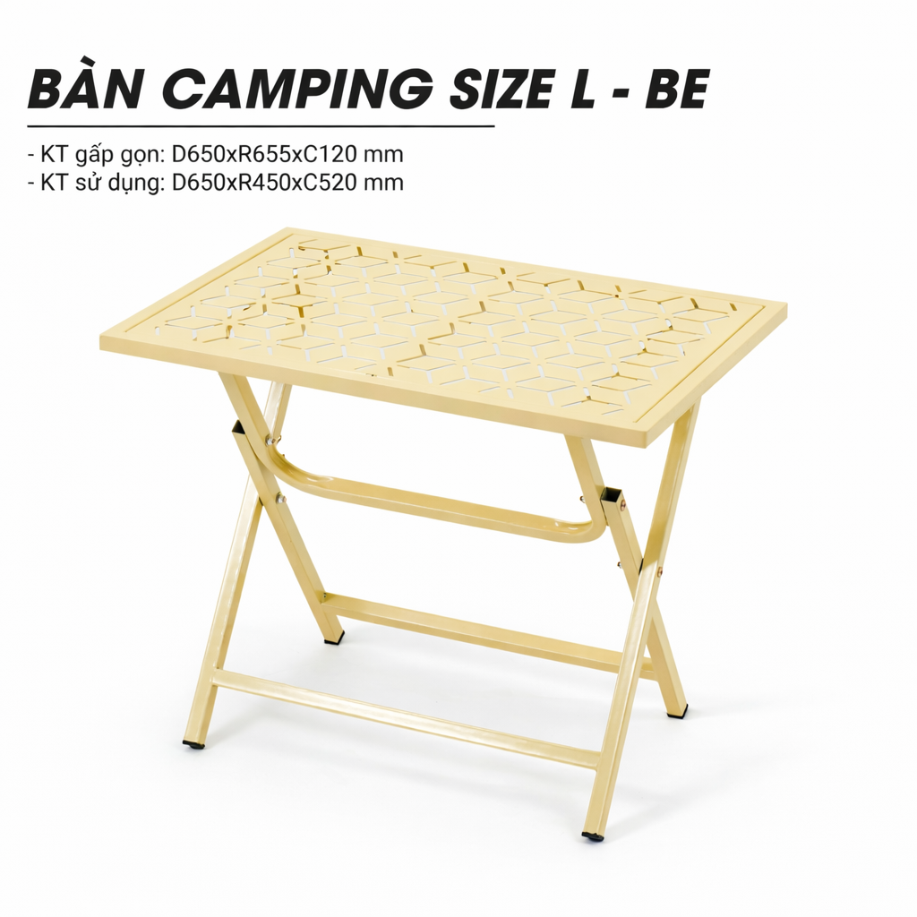  Bàn Camping Gấp Gọn Mặt Thép Sơn Tĩnh Điện Chống Gỉ, Chịu Lực Tốt - Minh Phát 