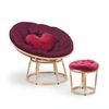  Đôn để chân ghế lười tròn papasan khung thép sơn tĩnh điện giả mây kèm đệm ngồi tròn - Minh Phát Furniture đôn  ghế 