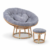  Đôn để chân ghế lười tròn papasan khung thép sơn tĩnh điện giả mây kèm đệm ngồi tròn - Minh Phát Furniture đôn  ghế 