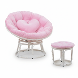  Đôn để chân ghế lười tròn papasan khung thép sơn tĩnh điện giả mây kèm đệm ngồi tròn - Minh Phát Furniture đôn  ghế 