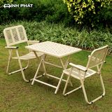  Bộ 2 Ghế 1 bàn gấp gọn cao cấp chính hãng Minh Phát, bàn khung thép mạ kẽm Hòa Phát sơn tĩnh điện, chuyên dụng ngoài trời, camping, ban công, sân vườn 