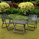  Bộ 2 Ghế 1 bàn gấp gọn cao cấp chính hãng Minh Phát, bàn khung thép mạ kẽm Hòa Phát sơn tĩnh điện, chuyên dụng ngoài trời, camping, ban công, sân vườn 