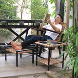  Ghế thư giãn ngoài trời Rocking 58 khung thép sơn tĩnh điện đan thủ công chính hãng Minh Phát, ghế đọc sách thư giãn 