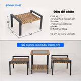  Ghế thư giãn ngoài trời Rocking 58 khung thép sơn tĩnh điện đan thủ công chính hãng Minh Phát, ghế đọc sách thư giãn 