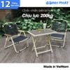  Bàn ghế gấp Minh Phát bản thép dày 1.2mm bàn mặt gỗ, ghế camping, bàn ghế cafe, bàn ghế ban công, bàn ghế ngoài trời 