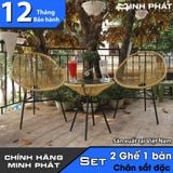  Bộ bàn ghế ban công giả mây lõi thép đặc, chung cư, sân vườn, 2 ghế một bàn, bàn ghế ngoài trời, thư giãn ban công 