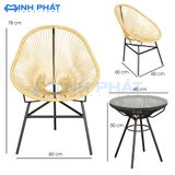  Bộ bàn ghế ban công giả mây lõi thép đặc, chung cư, sân vườn, 2 ghế một bàn, bàn ghế ngoài trời, thư giãn ban công 