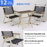  Bàn ghế gấp Minh Phát bản thép dày 1.2mm bàn mặt gỗ, ghế camping, bàn ghế cafe, bàn ghế ban công, bàn ghế ngoài trời 
