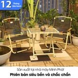  Bàn ghế gấp Minh Phát bản thép dày 1.2mm bàn mặt gỗ, ghế camping, bàn ghế cafe, bàn ghế ban công, bàn ghế ngoài trời 