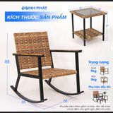  Ghế thư giãn ngoài trời Rocking 58 khung thép sơn tĩnh điện đan thủ công chính hãng Minh Phát, ghế đọc sách thư giãn 