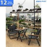  Bàn ghế gấp Minh Phát bản thép dày 1.2mm bàn mặt gỗ, ghế camping, bàn ghế cafe, bàn ghế ban công, bàn ghế ngoài trời 