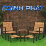  Ghế thư giãn ngoài trời Rocking 58 khung thép sơn tĩnh điện đan thủ công chính hãng Minh Phát, ghế đọc sách thư giãn 
