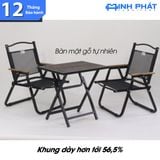  Bàn ghế gấp Minh Phát bản thép dày 1.2mm bàn mặt gỗ, ghế camping, bàn ghế cafe, bàn ghế ban công, bàn ghế ngoài trời 