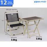  Bàn ghế gấp Minh Phát bản thép dày 1.2mm bàn mặt gỗ, ghế camping, bàn ghế cafe, bàn ghế ban công, bàn ghế ngoài trời 