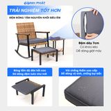  Ghế thư giãn ngoài trời Rocking 58 khung thép sơn tĩnh điện đan thủ công chính hãng Minh Phát, ghế đọc sách thư giãn 