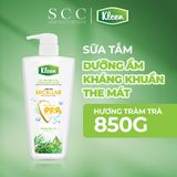  Sữa tắm Dưỡng ẩm Kháng khuẩn The mát Hương Tràm Trà, Kleen 850g 