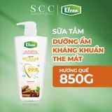  Sữa tắm Dưỡng ẩm Kháng khuẩn The mát Hương Quế, Kleen 850g 