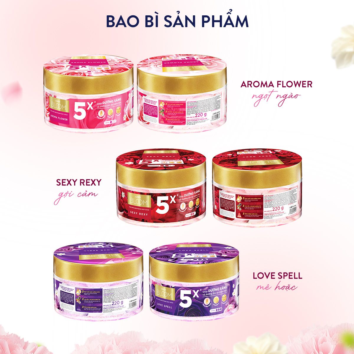  Combo 2 Tẩy tế bào da chết Love Spell 220g 