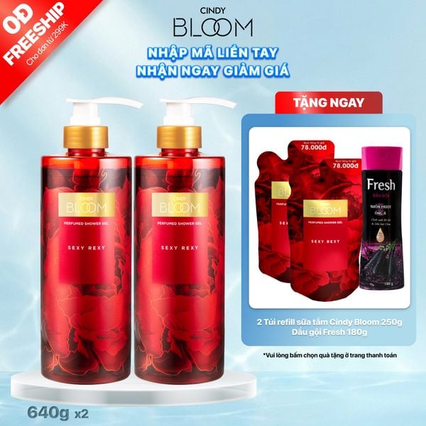Combo 2 Sữa Tắm Nước Hoa CINDY BLOOM Sexy Rexy Hương Gợi Cảm Quyến Rũ 640g/chai