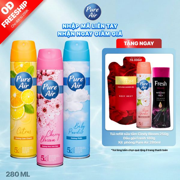 Combo 3 Chai Xịt Phòng Nước Hoa PURE AIR 280ml/chai