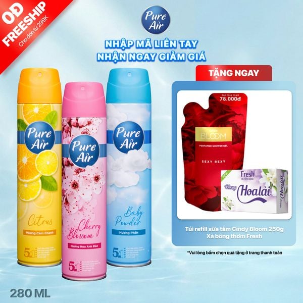 Combo 3 Chai Xịt Phòng Nước Hoa PURE AIR 280ml/chai
