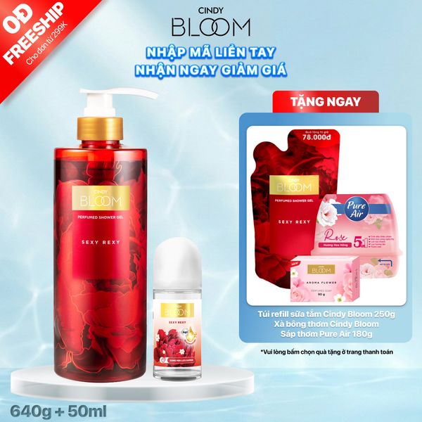 Combo Sữa tắm nước hoa 640gam & Lăn khử mùi 50ml Sexy Rexy